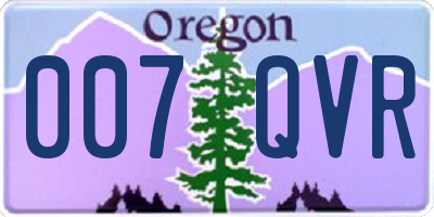 OR license plate 007QVR