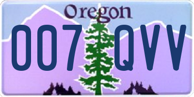 OR license plate 007QVV