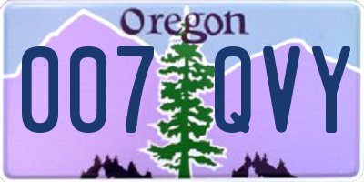 OR license plate 007QVY