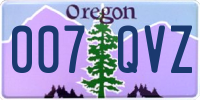 OR license plate 007QVZ