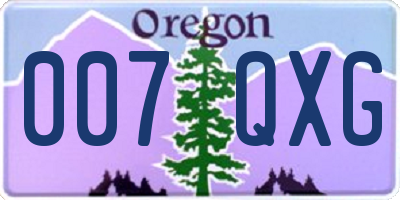 OR license plate 007QXG