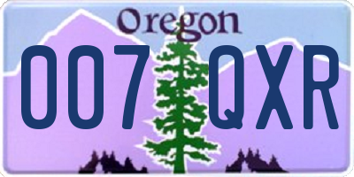 OR license plate 007QXR