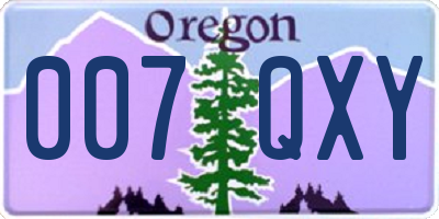 OR license plate 007QXY