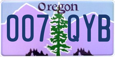 OR license plate 007QYB