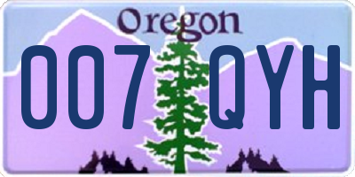 OR license plate 007QYH