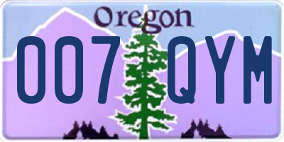 OR license plate 007QYM