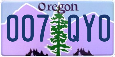 OR license plate 007QYO
