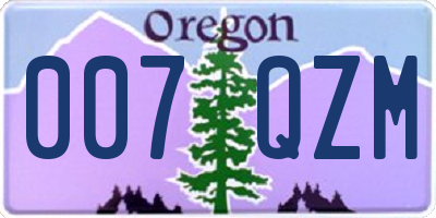OR license plate 007QZM