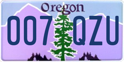 OR license plate 007QZU
