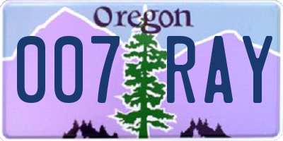 OR license plate 007RAY