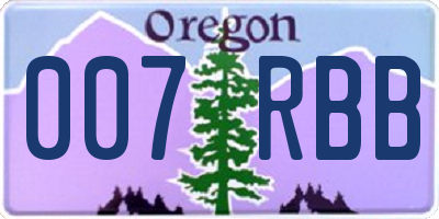 OR license plate 007RBB