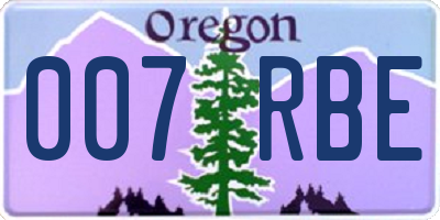 OR license plate 007RBE
