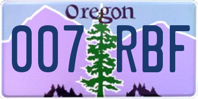 OR license plate 007RBF