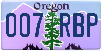 OR license plate 007RBP
