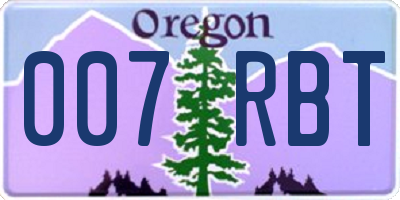 OR license plate 007RBT