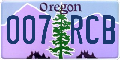 OR license plate 007RCB