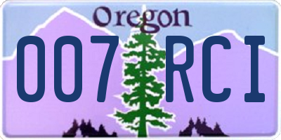 OR license plate 007RCI