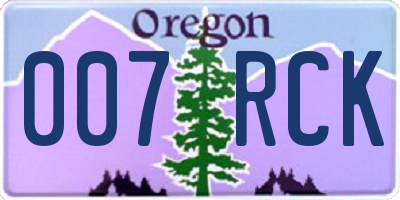 OR license plate 007RCK