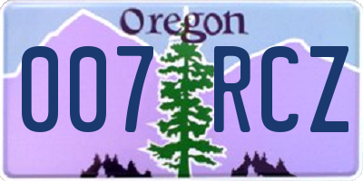 OR license plate 007RCZ