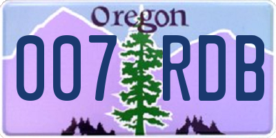 OR license plate 007RDB