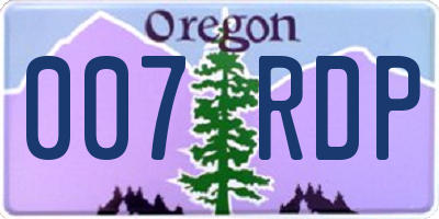 OR license plate 007RDP