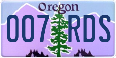 OR license plate 007RDS