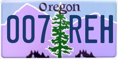 OR license plate 007REH