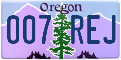 OR license plate 007REJ