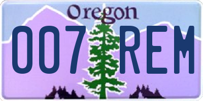 OR license plate 007REM