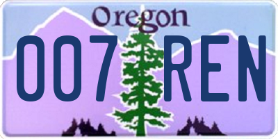 OR license plate 007REN