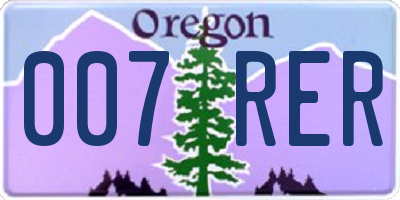OR license plate 007RER