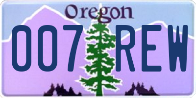 OR license plate 007REW