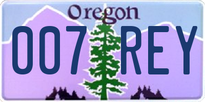 OR license plate 007REY