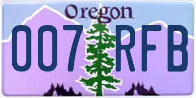 OR license plate 007RFB