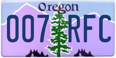 OR license plate 007RFC