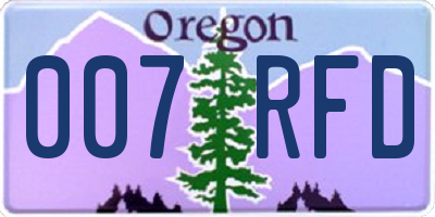 OR license plate 007RFD