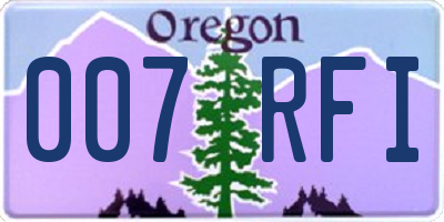 OR license plate 007RFI