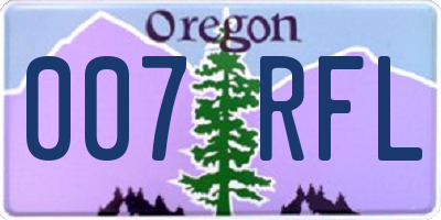 OR license plate 007RFL