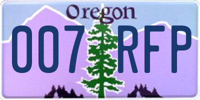 OR license plate 007RFP