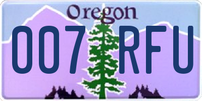 OR license plate 007RFU
