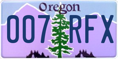 OR license plate 007RFX