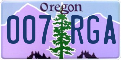 OR license plate 007RGA