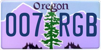 OR license plate 007RGB