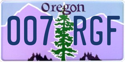 OR license plate 007RGF