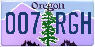 OR license plate 007RGH