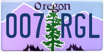 OR license plate 007RGL