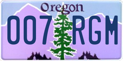 OR license plate 007RGM