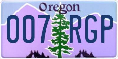 OR license plate 007RGP