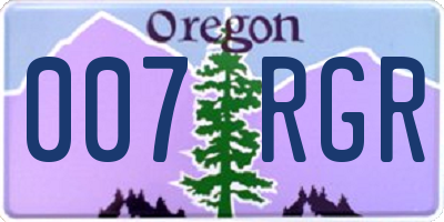 OR license plate 007RGR