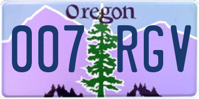 OR license plate 007RGV